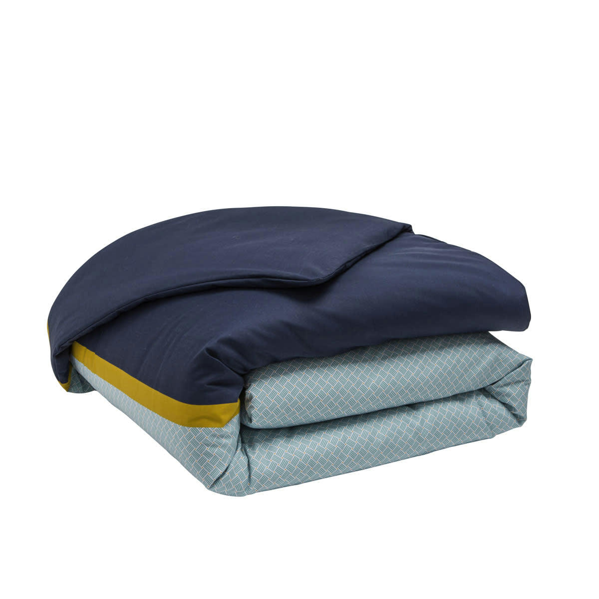 SACHA - Housse de couette imprimée en lyocell bleu 240x220