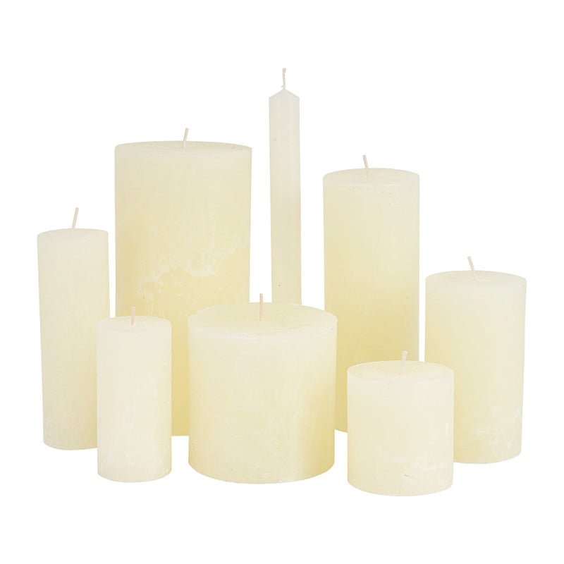 Kaars rustiek - ivoor - &Oslash;7x7 cm