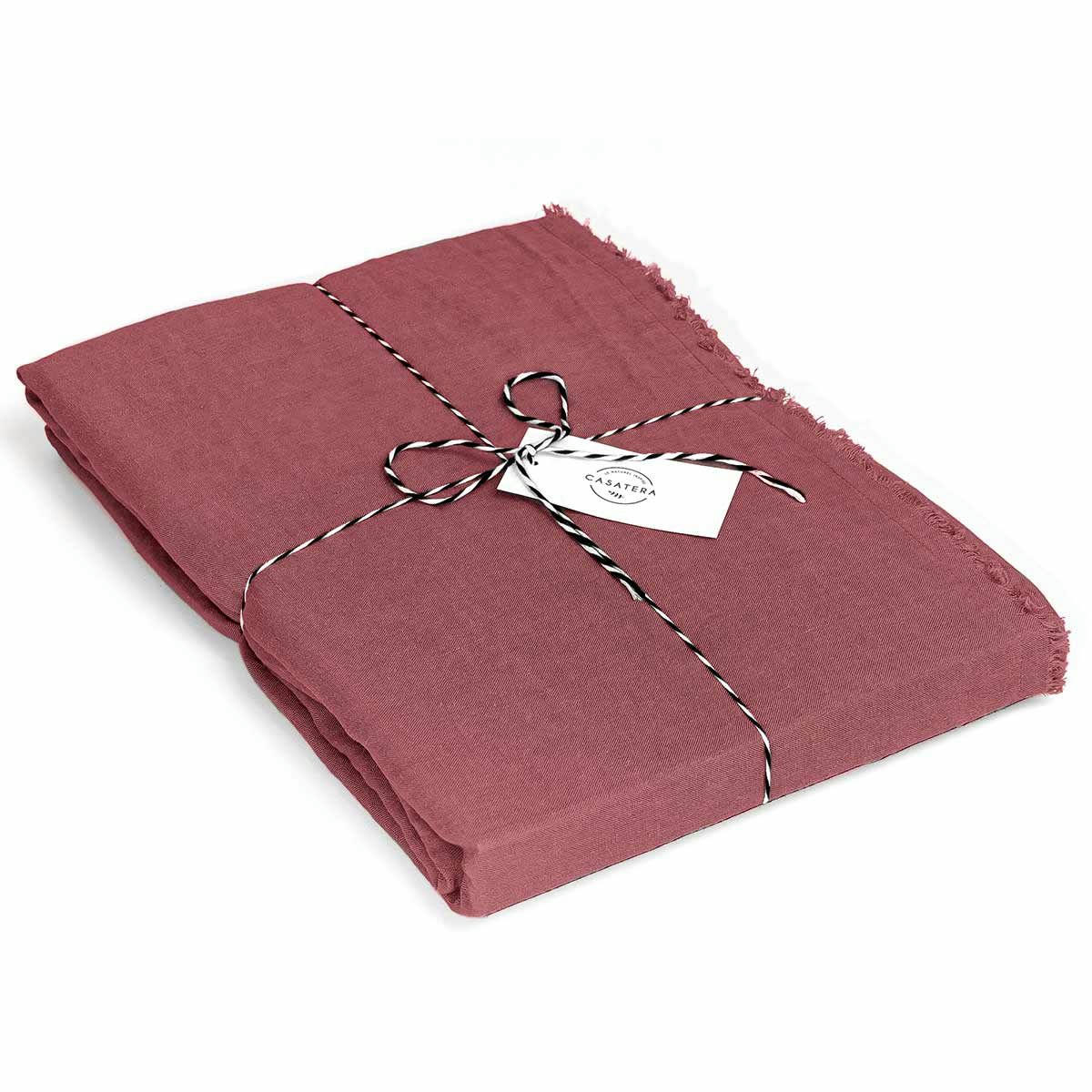 - Nappe en chanvre lavé Rouge - 170 x 300 cm