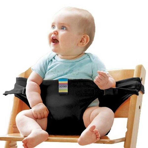 Baby Dining Chair Safety Belt Portable Seat Lunch Chair Seat Stretch Wrap Feeding Chair Harness Booster Seat Belt Black/Purple