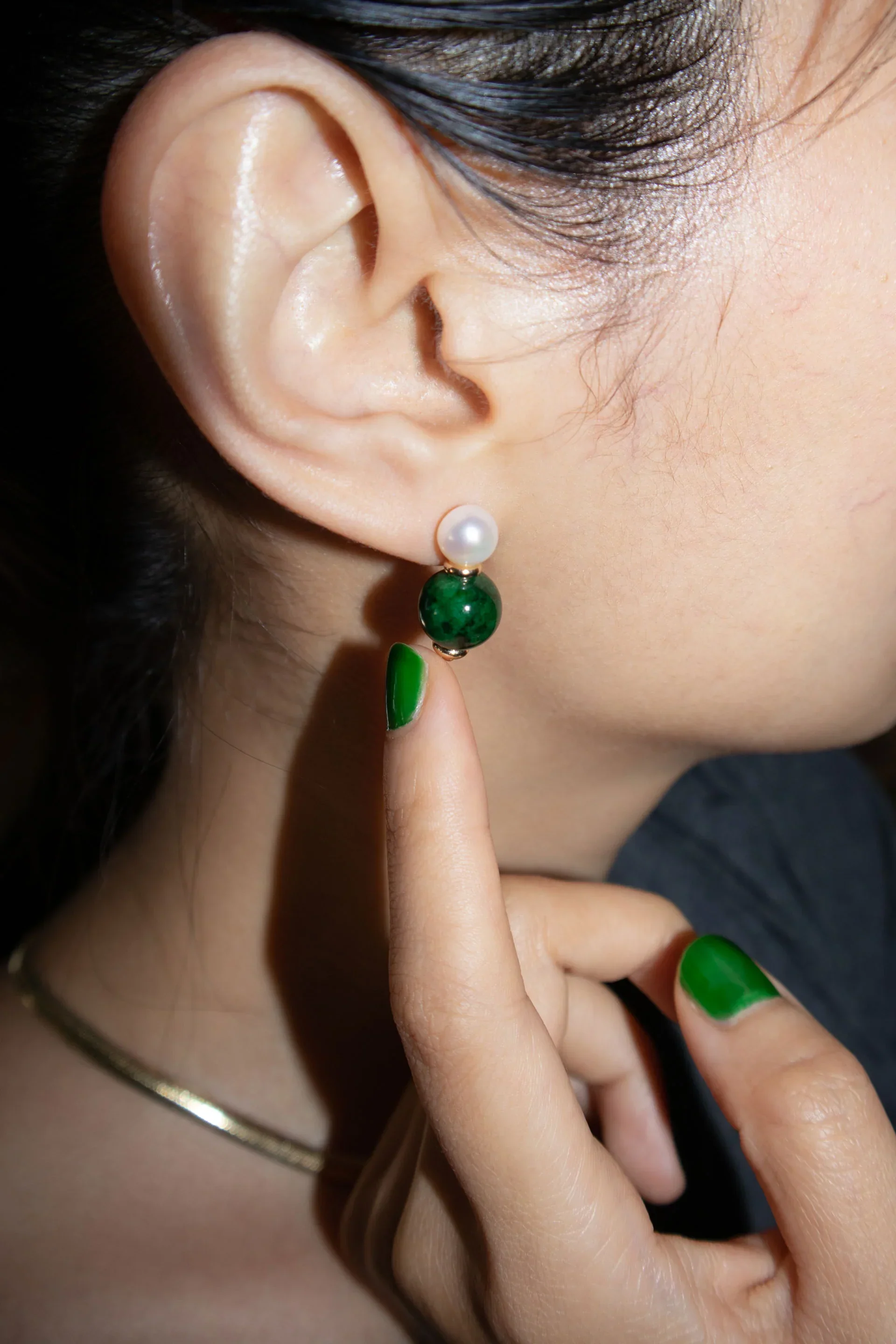 Robyn — Pearl Jade Stone Drop Earrings