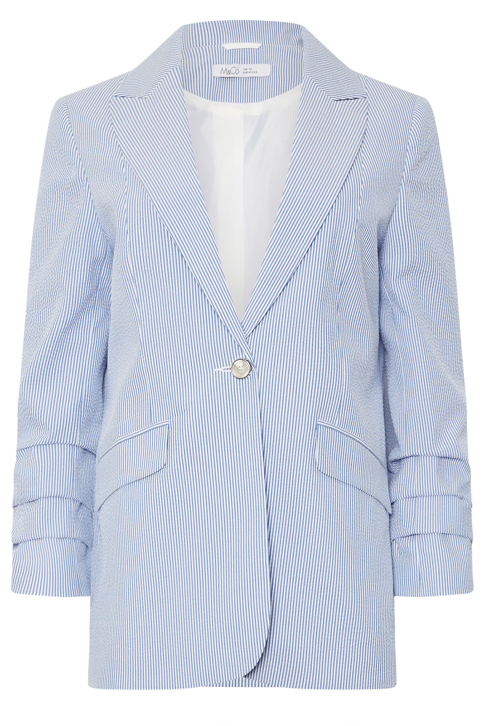 M&Co Stripe Seersucker Blazer