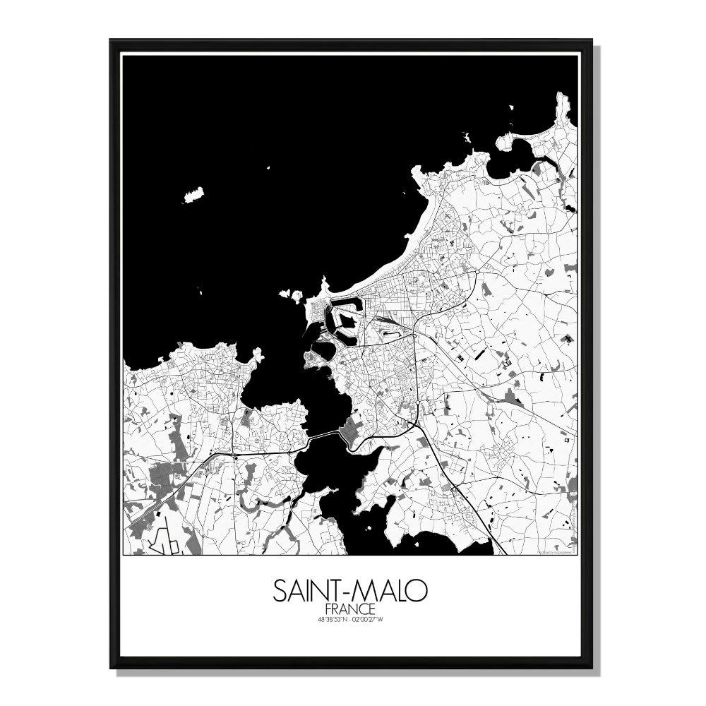 - ST MALO - Carte City Map N&B