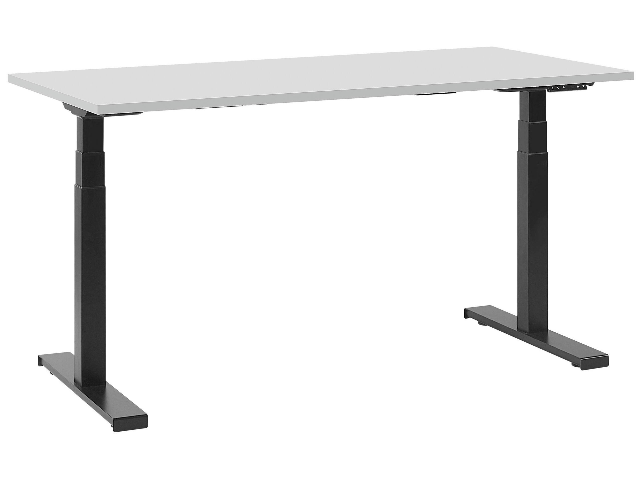 DESTIN - Bureau réglable électrique gris et noir 130 x 72 cm II