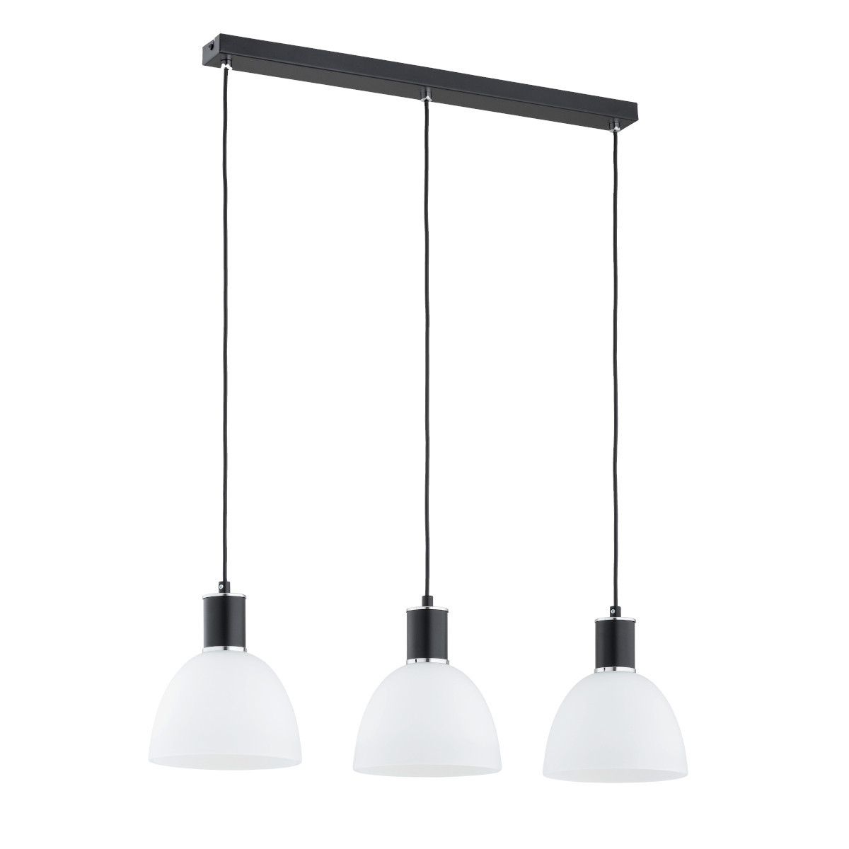 Lampa wisząca czarno-biała SANBRI 3xE27x15W wym: 90x75x14 cm Alfa