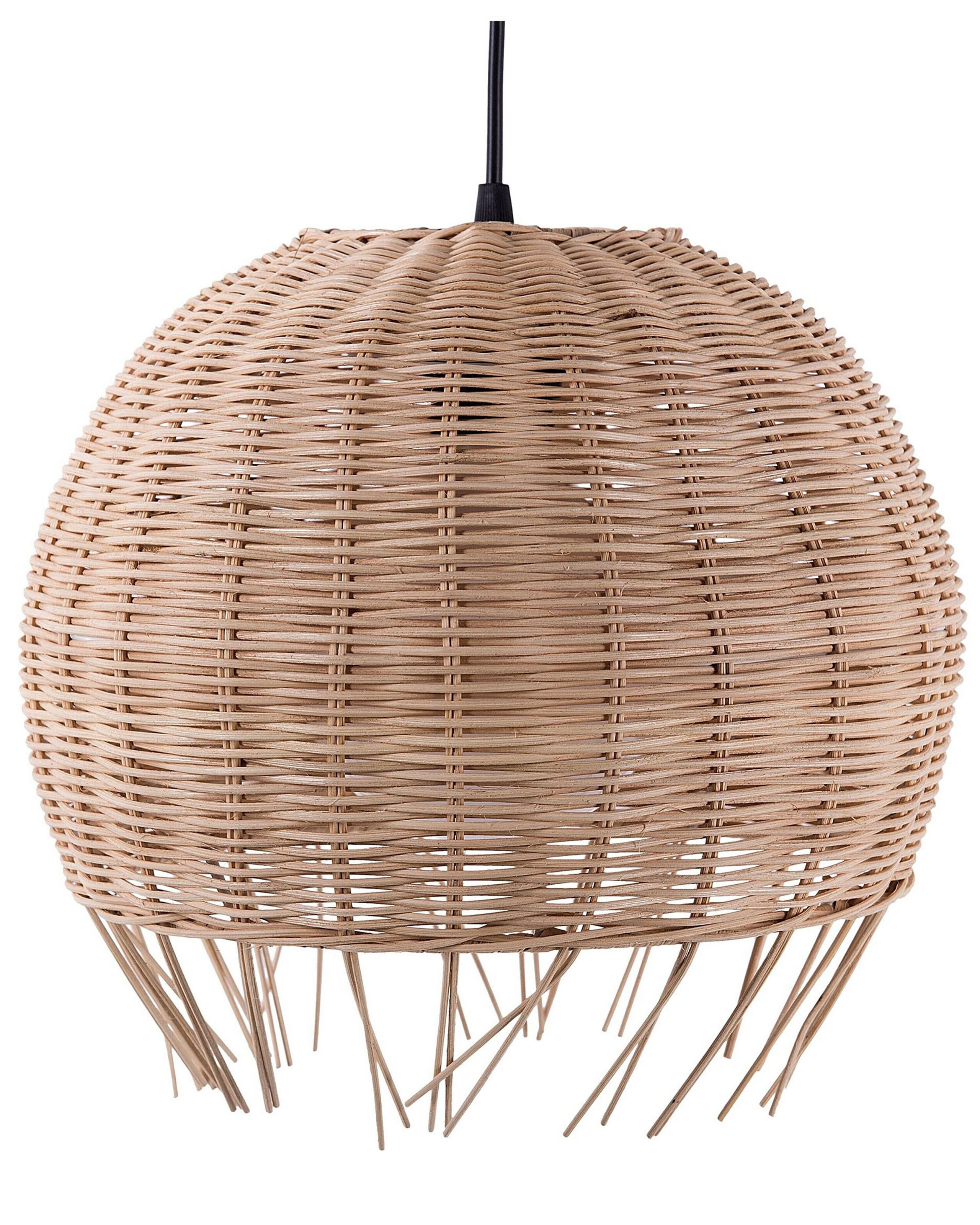 Lampa wisząca rattanowa boho brązowa