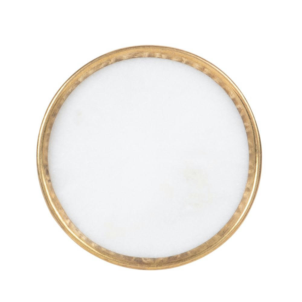 - Bouton de porte en pierre effet marbre et laiton