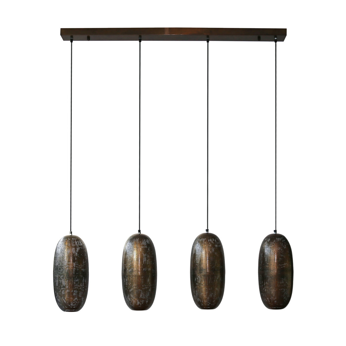 Giga Meubel Hanglamp Cosmic - Brons Antiek - 4-Lichts - 125x18x150cm