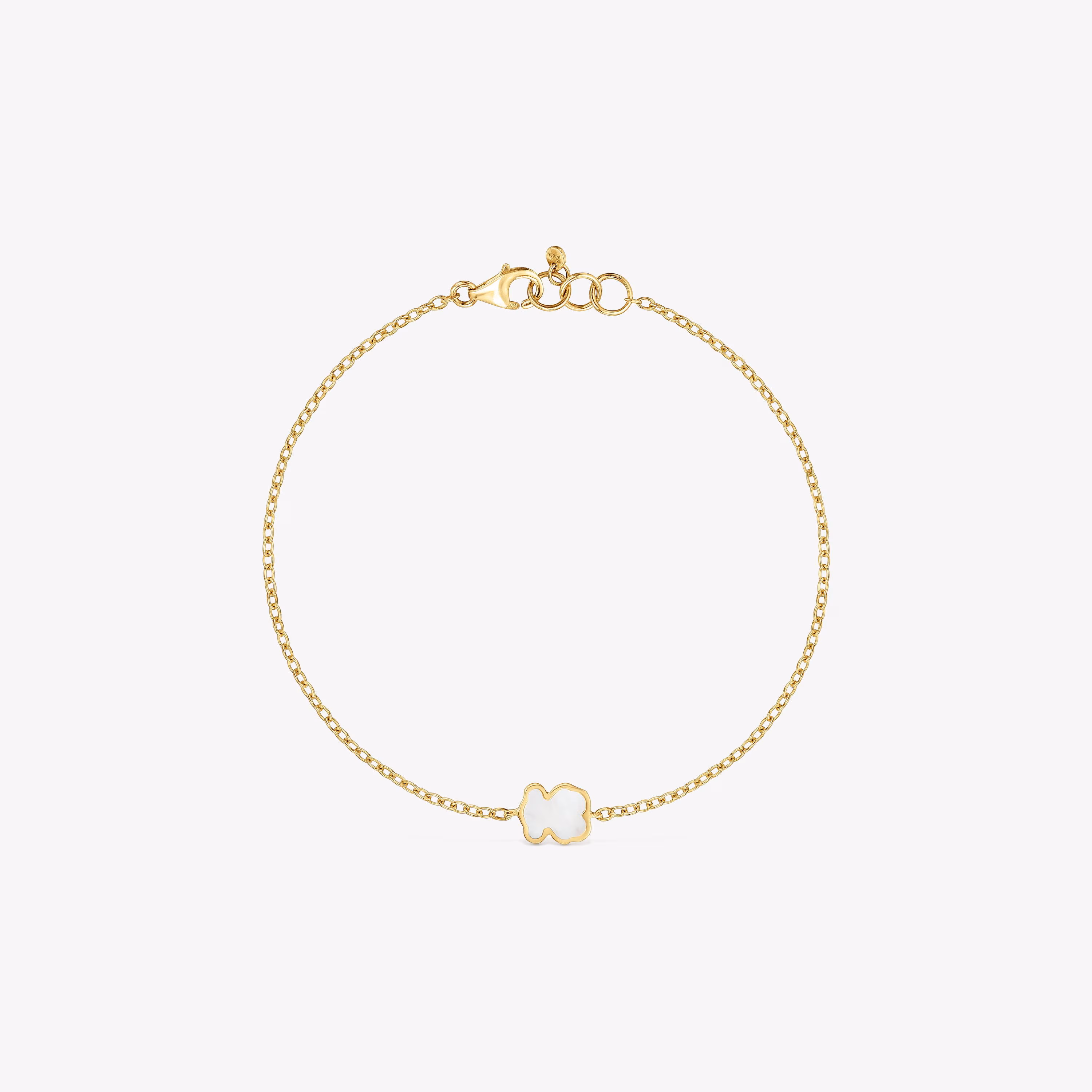 Pulsera cadena de oro 14 kt y nácar XXS