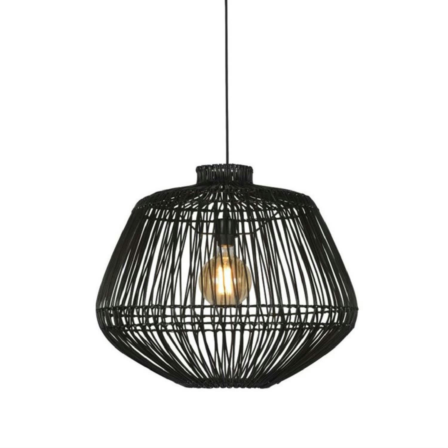 MADAGASCAR - Suspension rotin noir D60cm