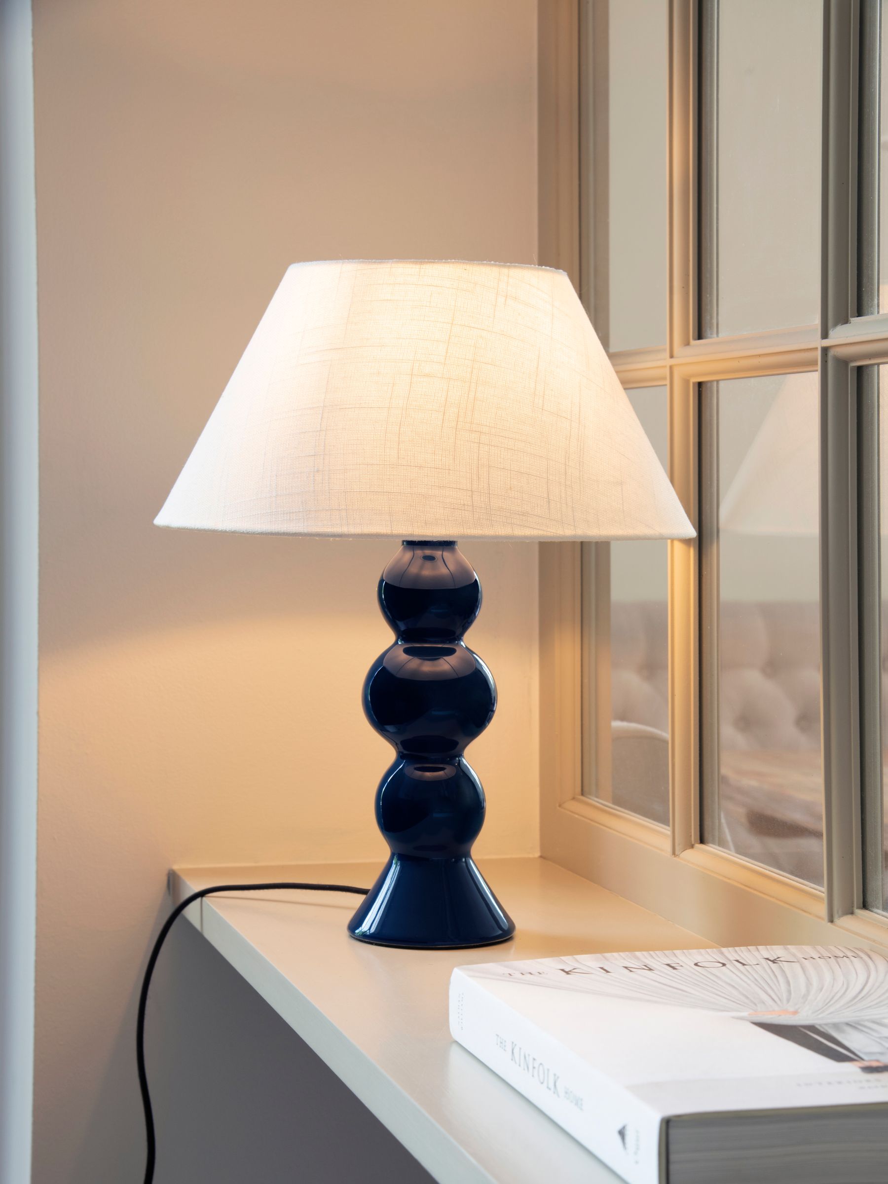 Jasper Conran London Blue Regular Sphere Ceramic Table Lamp