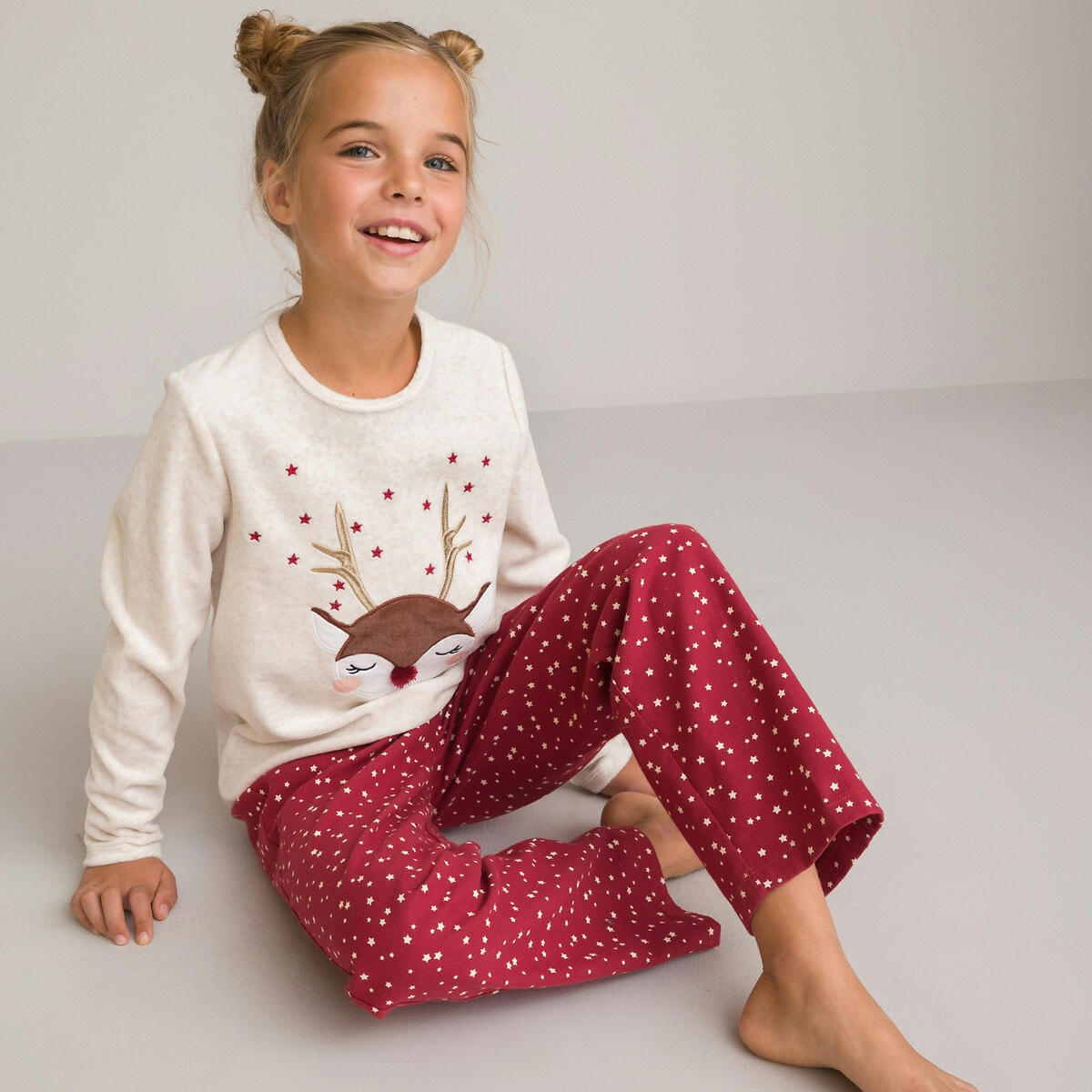 Pyjama de Noël velours et flanelle, imprimé renne