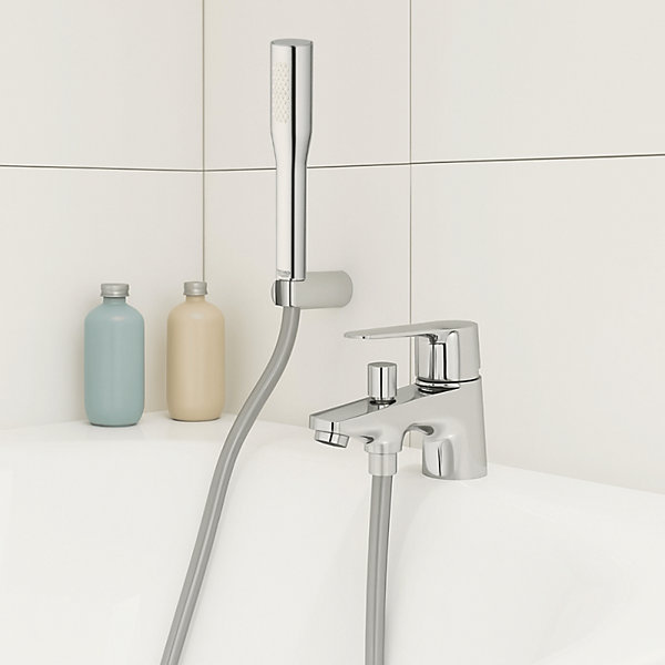 Pack mitigeur mécanique bain douche GROHE GROHE Start Quickfix   Douchette 1 jet Vitalio Get Stick et flexible