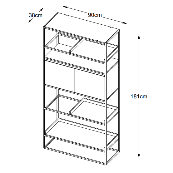 Nordic Home - Jonah boekenkast - 181 cm