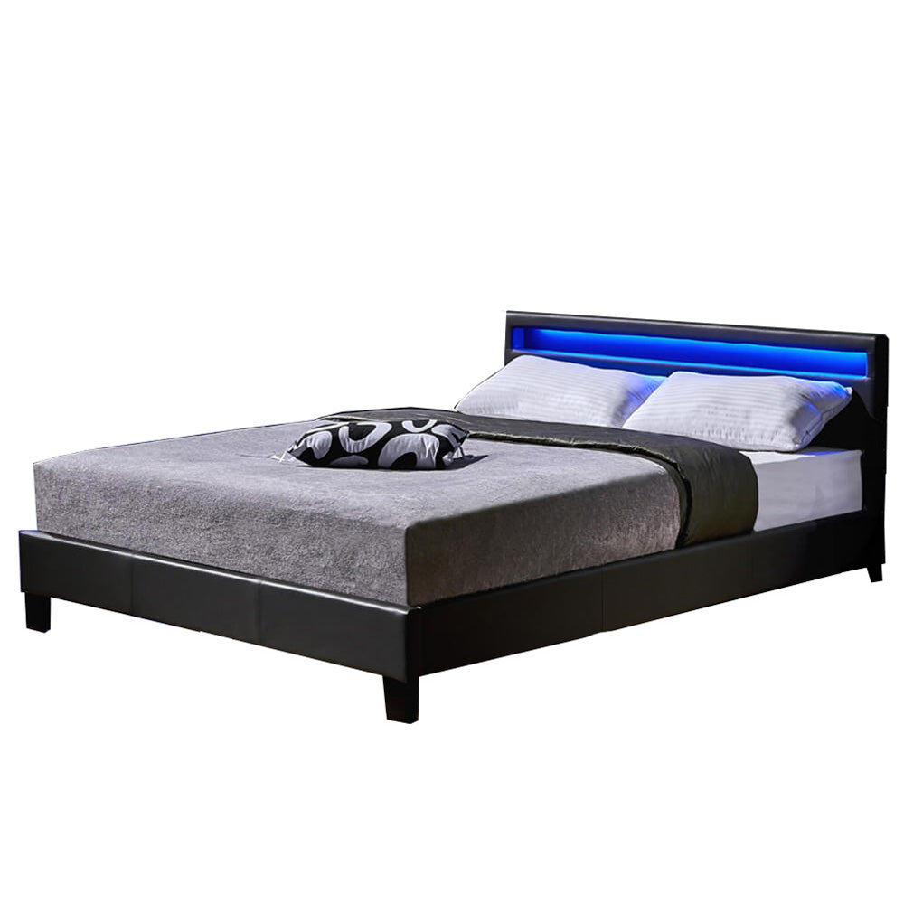 Home Deluxe LED bed ASTRO donkergrijs 140 x 200 cm