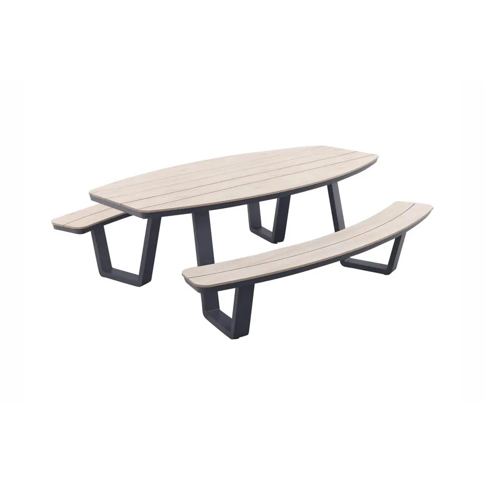 Garden Impressions Sarria picknick set ovaal 220 x 193 - donker grijs