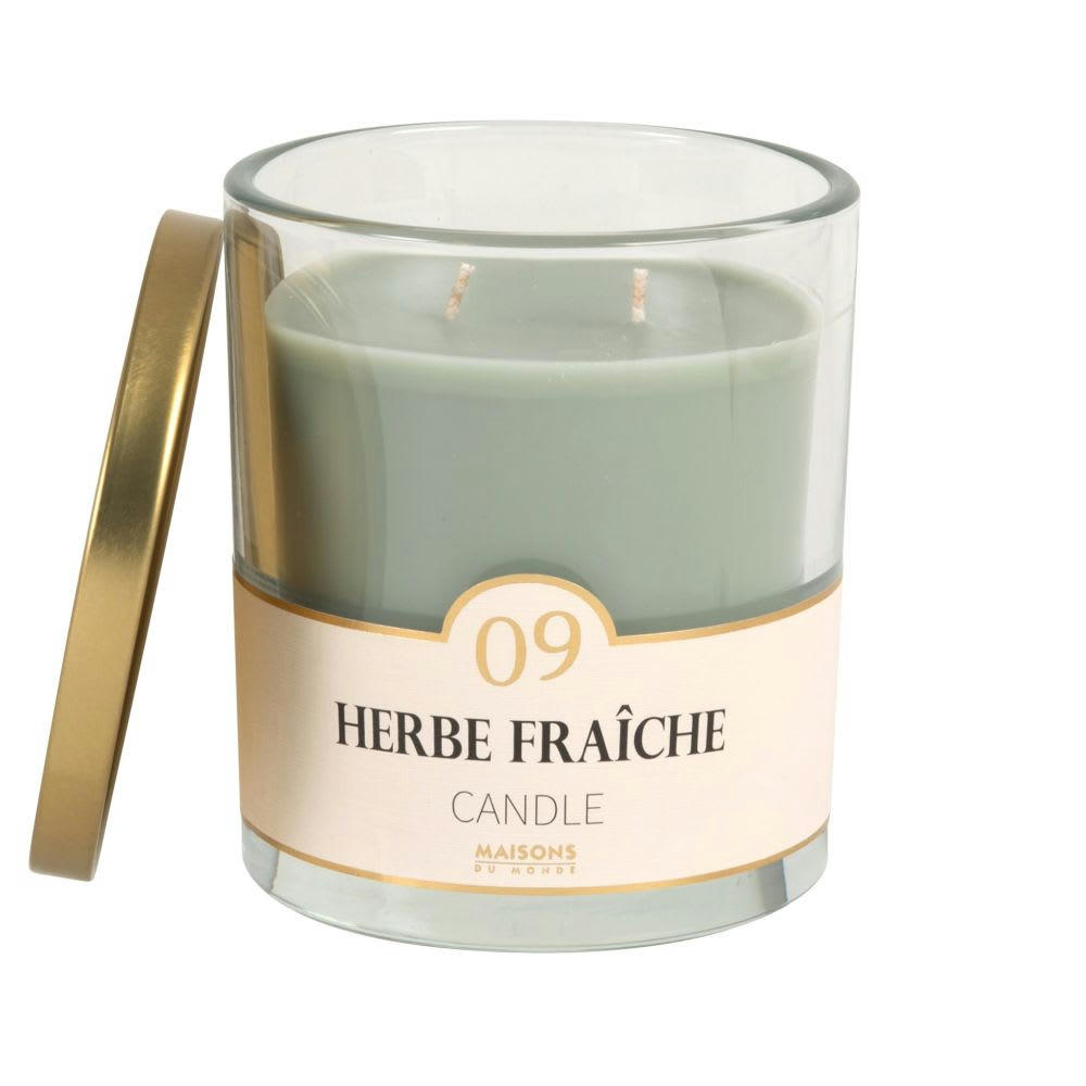 COLORAMA - Bougie parfumée verte en verre H11, 400g