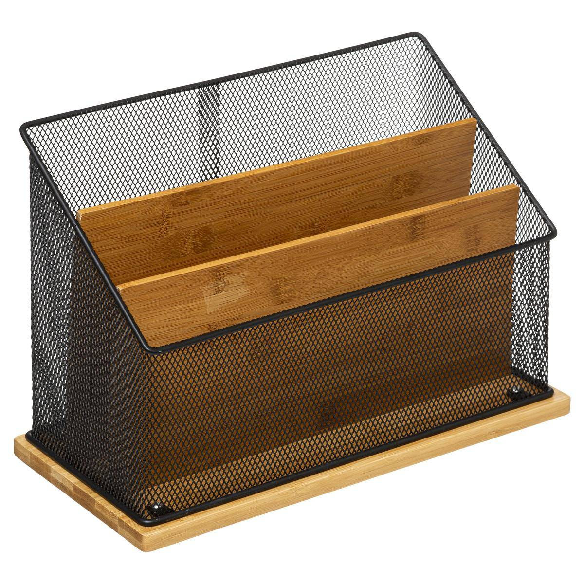 Organizer na korespondencję, bambus/metal, 20 x 14 x 29 cm