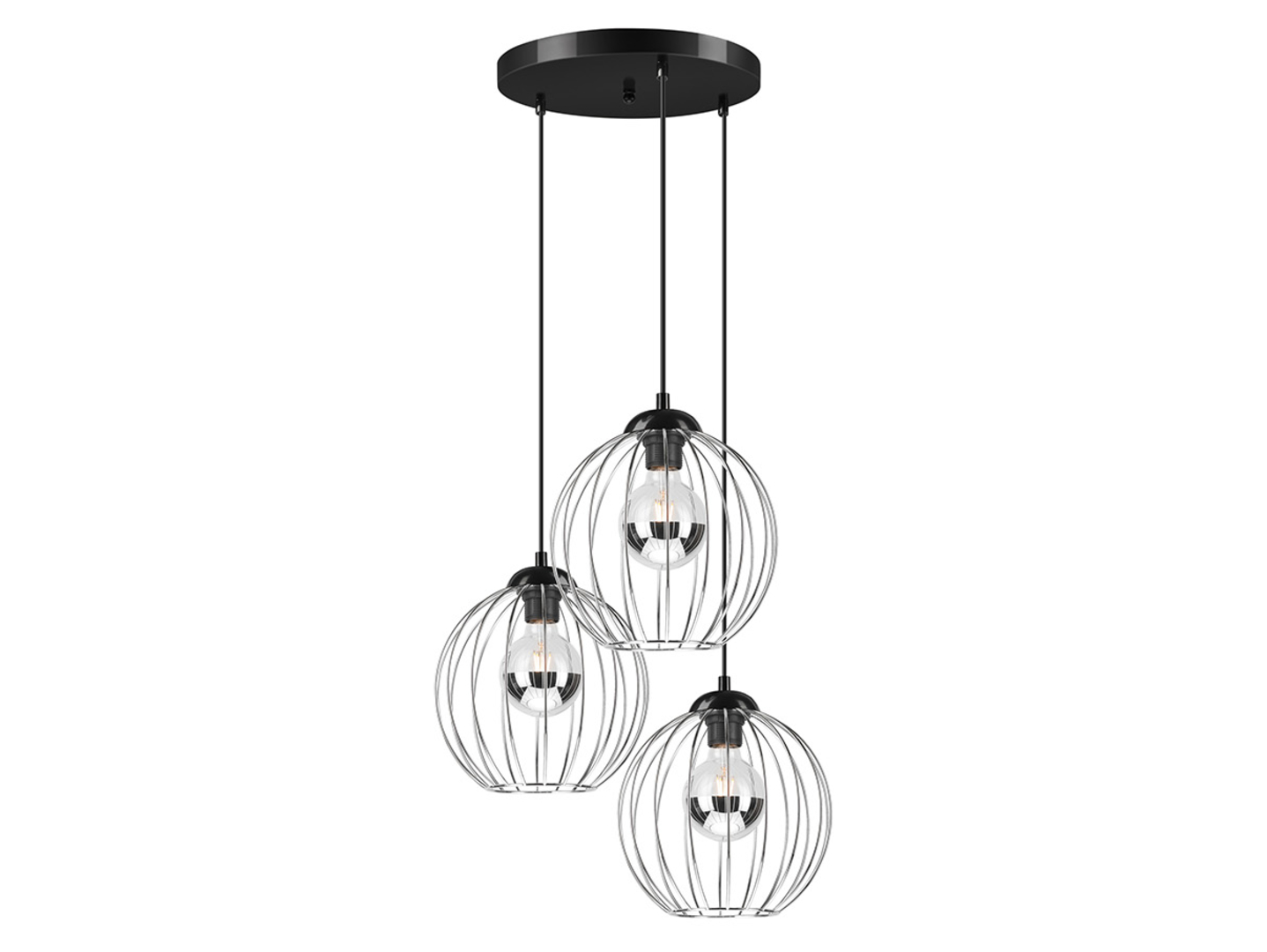 Lampa wisząca Zoya 3-punktowa stalowa srebrna