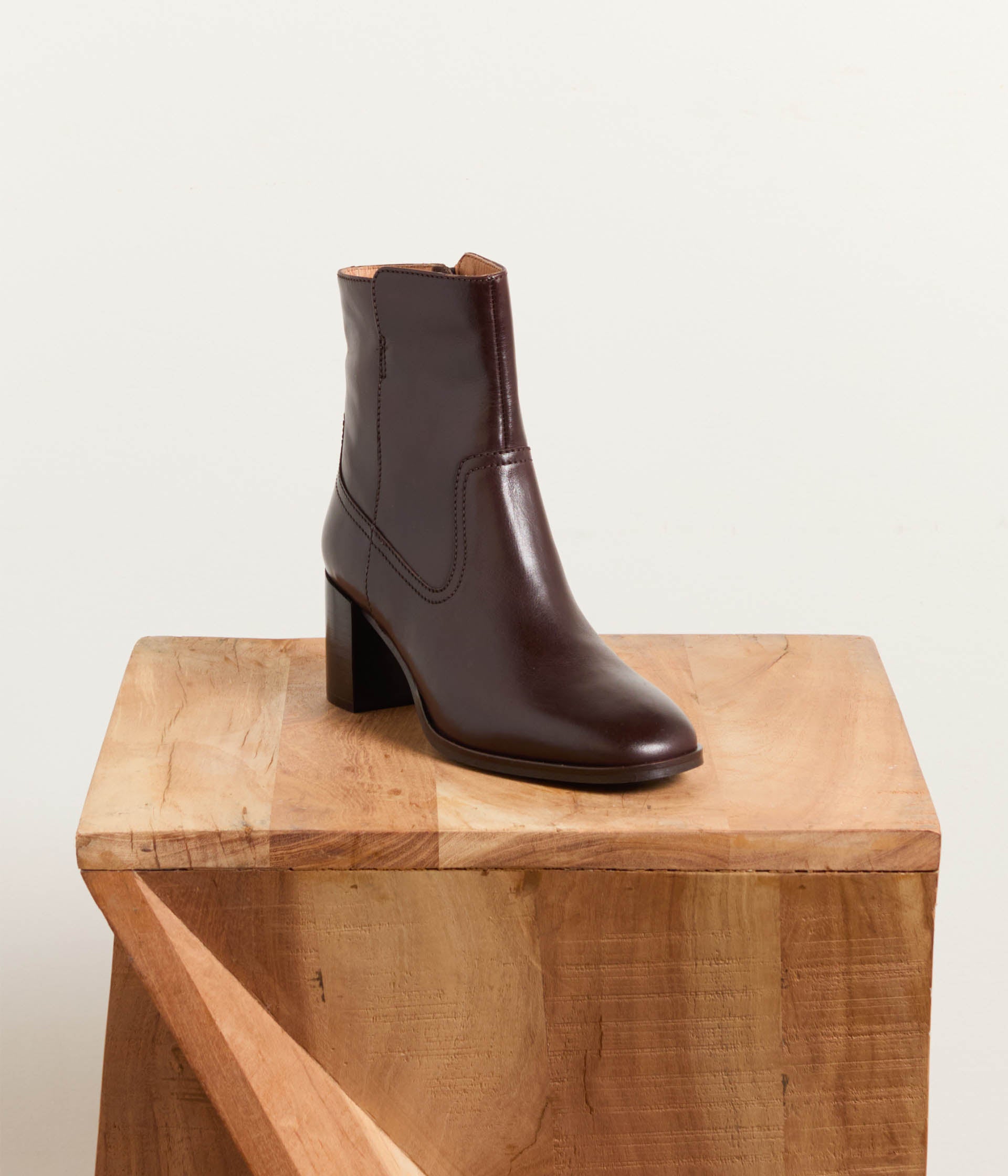 Boots en cuir chocolat Rusty