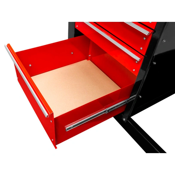 Werkbank »WT39«, mit Lochwand und Staufächer, schwarz/rot