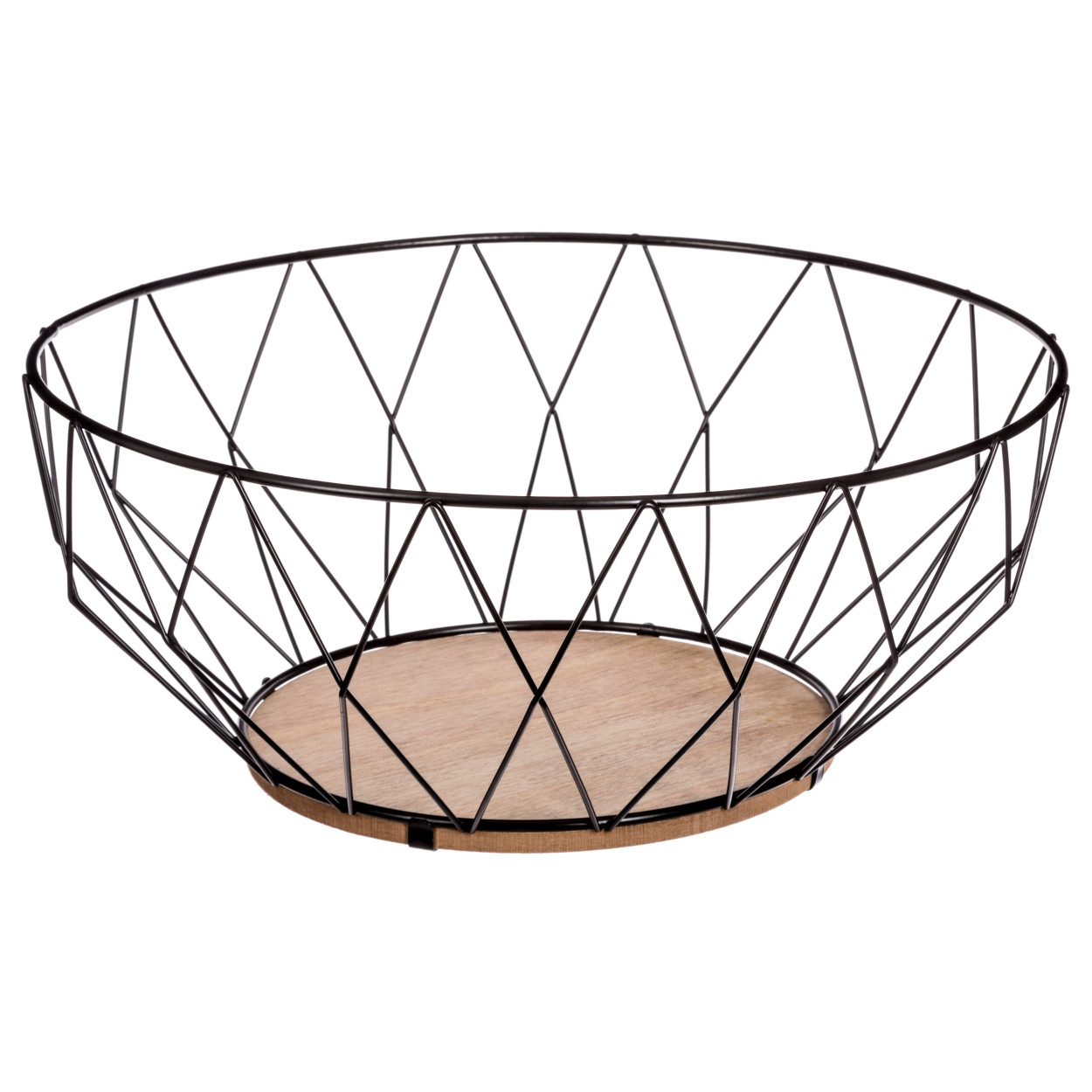 Nowoczesny czarny kosz na owoce z metalu 28 cm