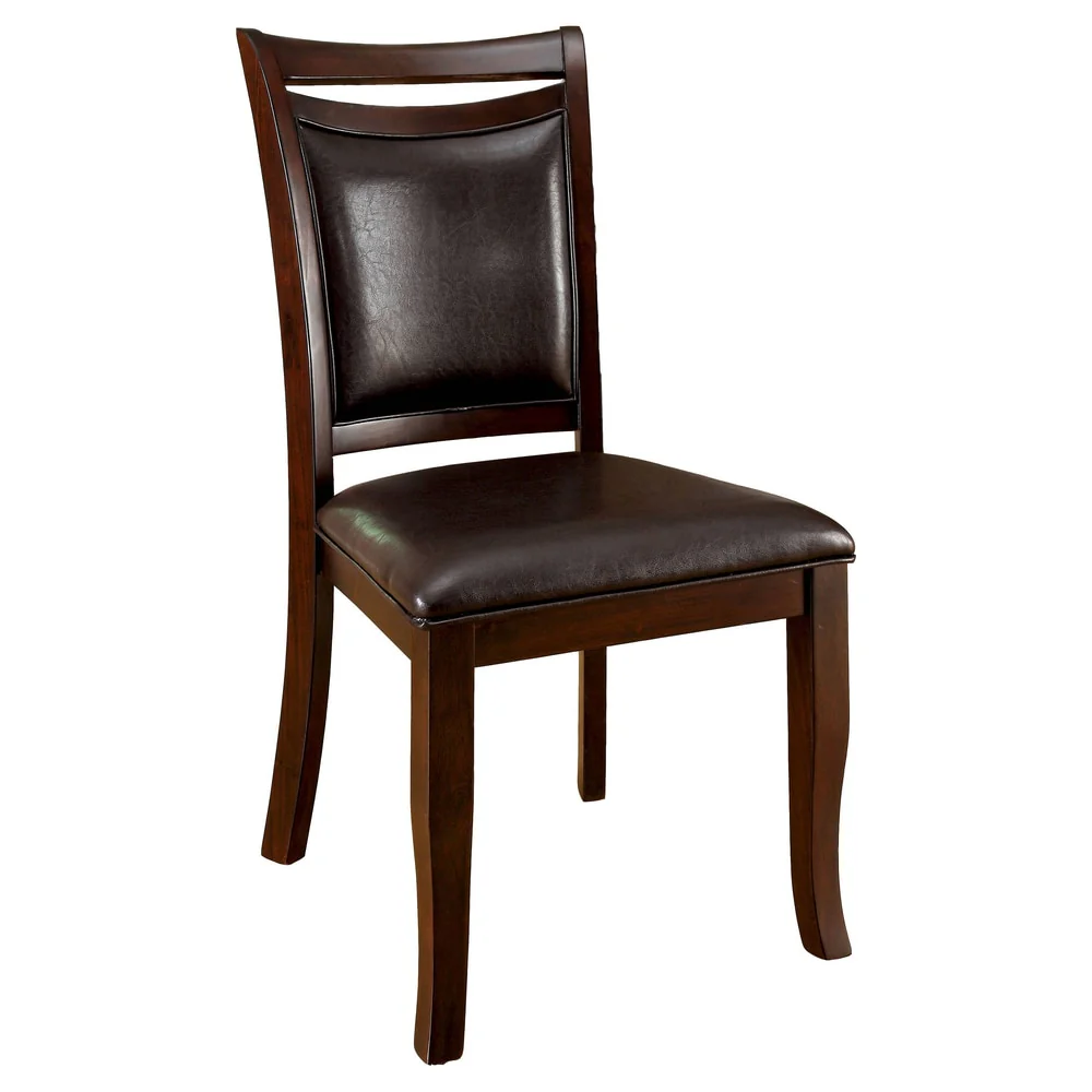 Furniture of America Zita Modern Classic Espresso Leather Dining Chairs (Set of 2)