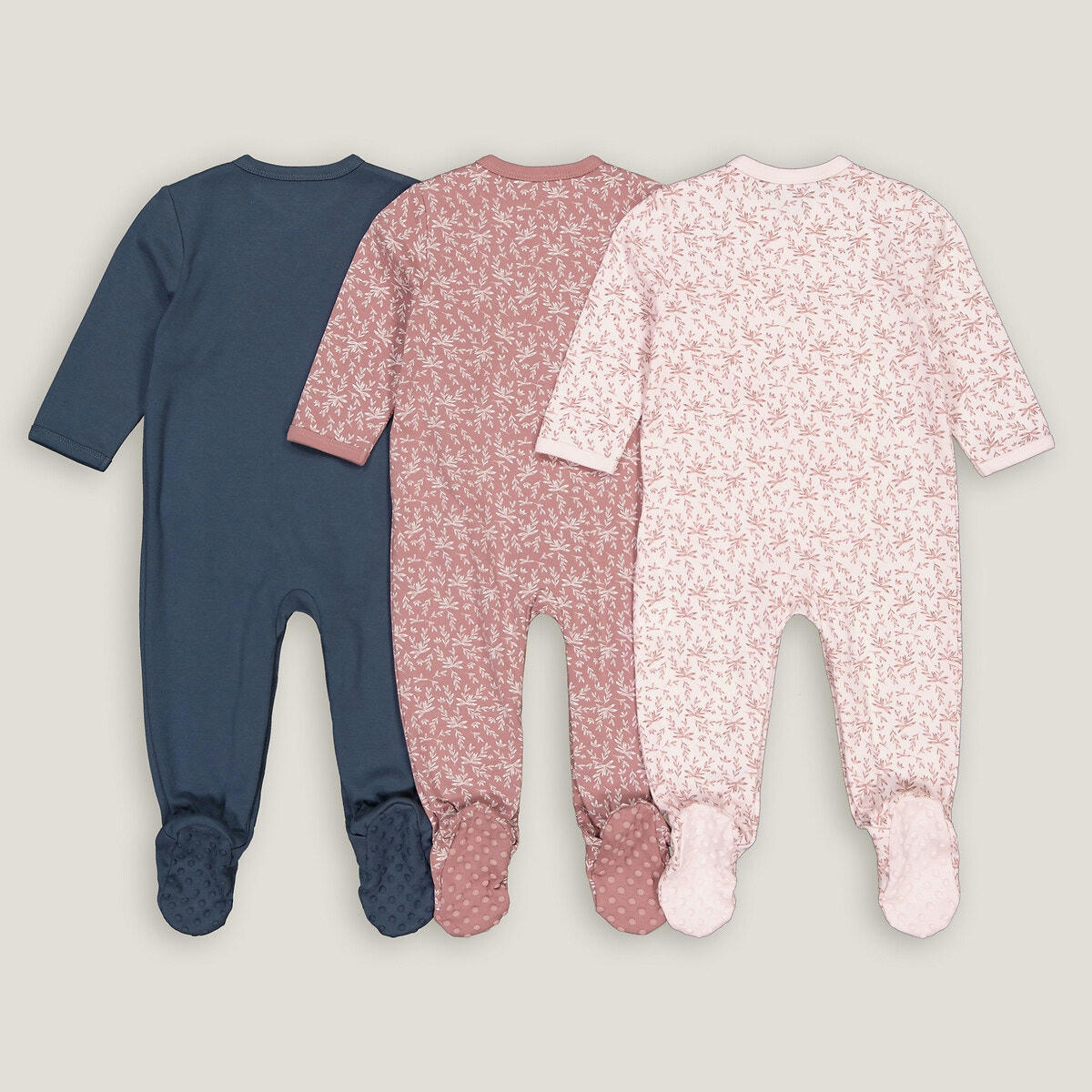 Lot de 3 pyjamas naissance en coton