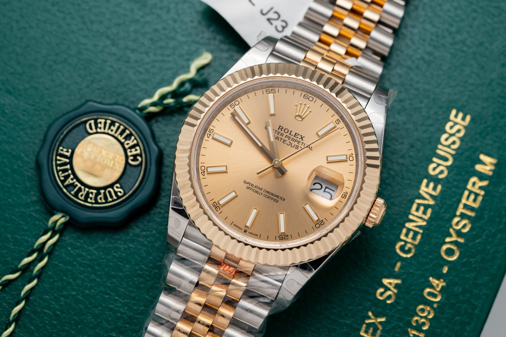 Rolex Datejust SS/RG Plated Gold Dial 41mm Jub Super Clone