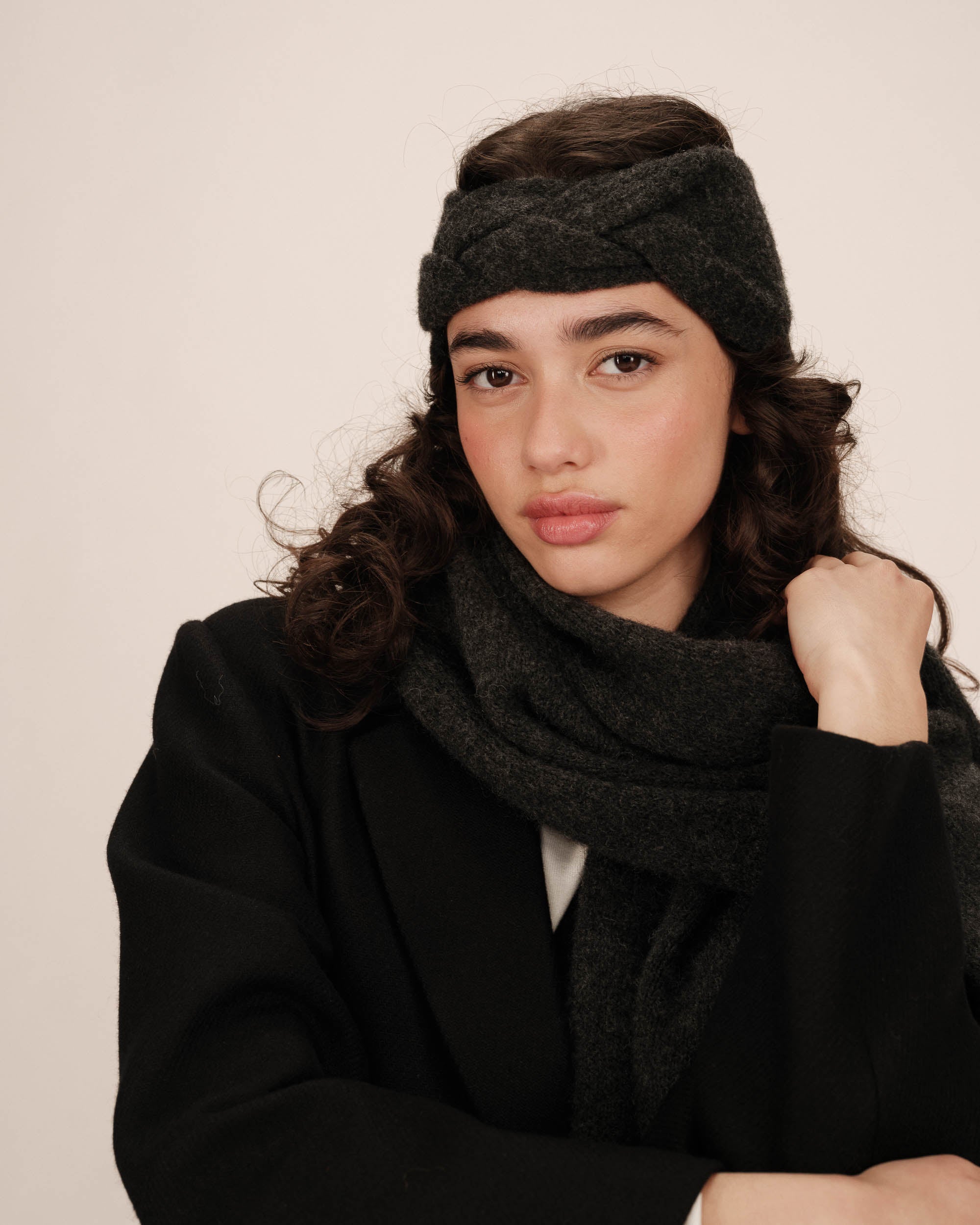 Bandeau en maille anthracite Sana