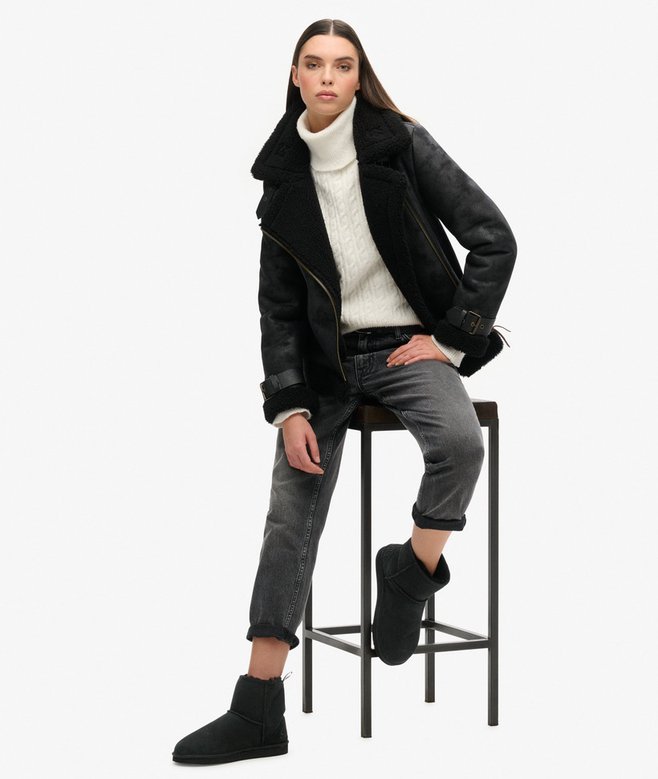 Suede Sherpa Ankle Boots