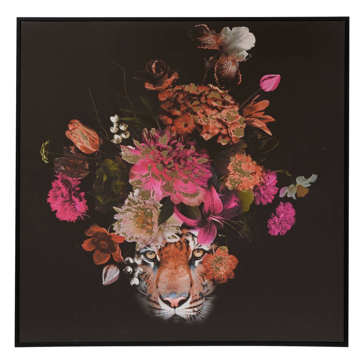 Framed Printed Canvas "Maribel" Black, 68x68 cm