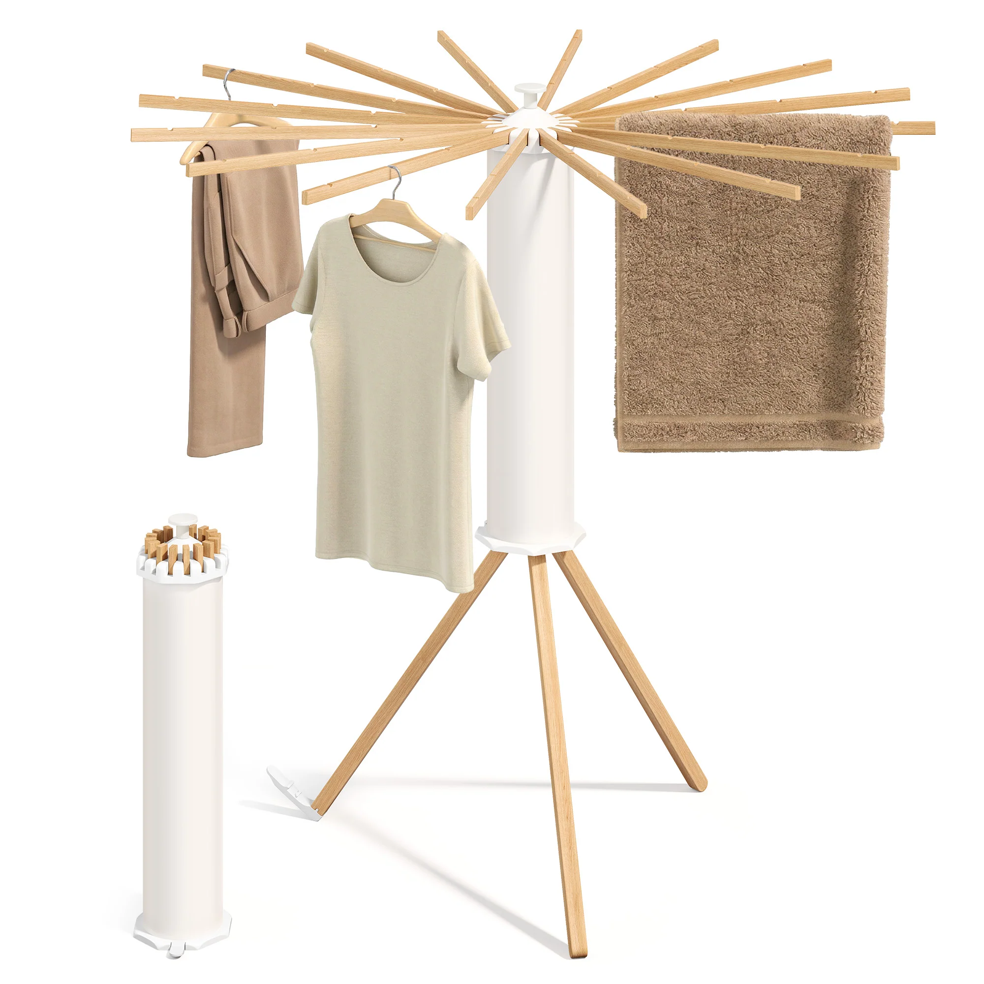 Étendoir à Linge Pliable, Séchoir Parapluie Portable, sur Pied