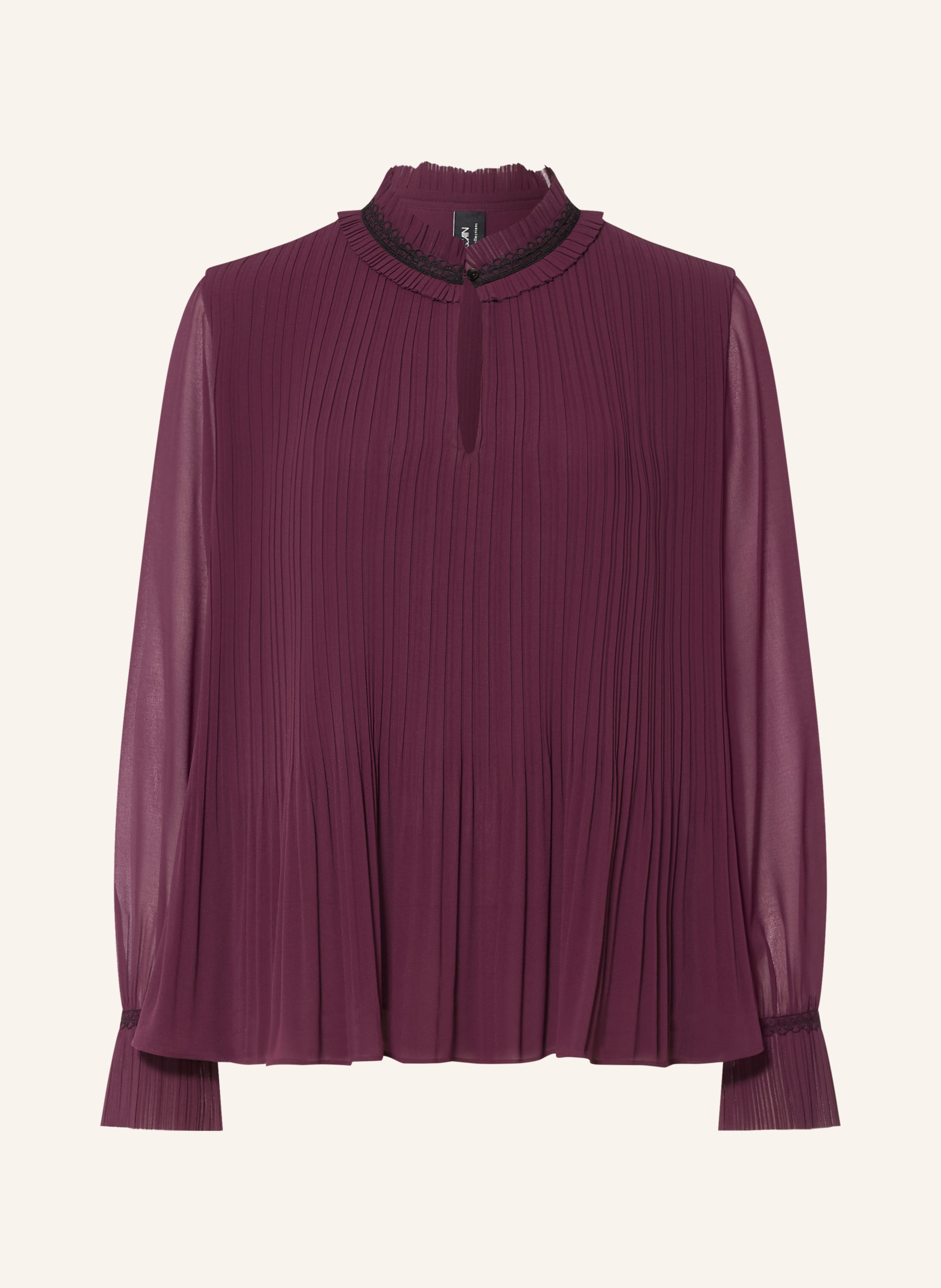 MARC CAIN Blusenshirt mit Plissees und Spitze