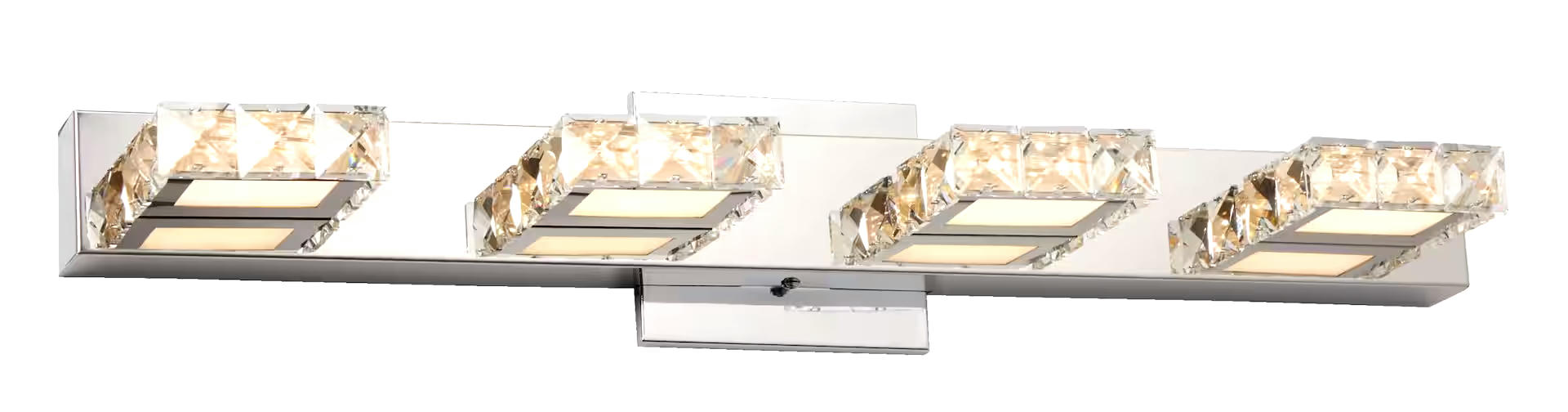 CANVAS Isabella 4-Light Crystal Design LED Vanity Light Fixture, Chrome
