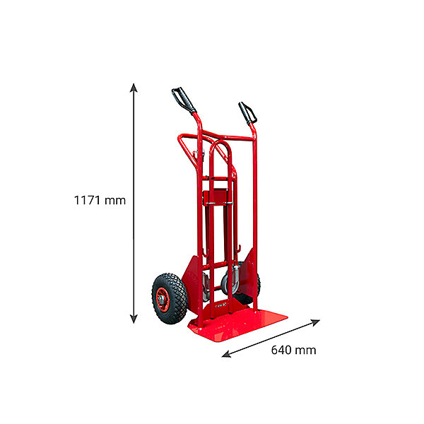 Diable 3 positions acier - Charge max 250kg / 350kg - Roues increvables - 810009344