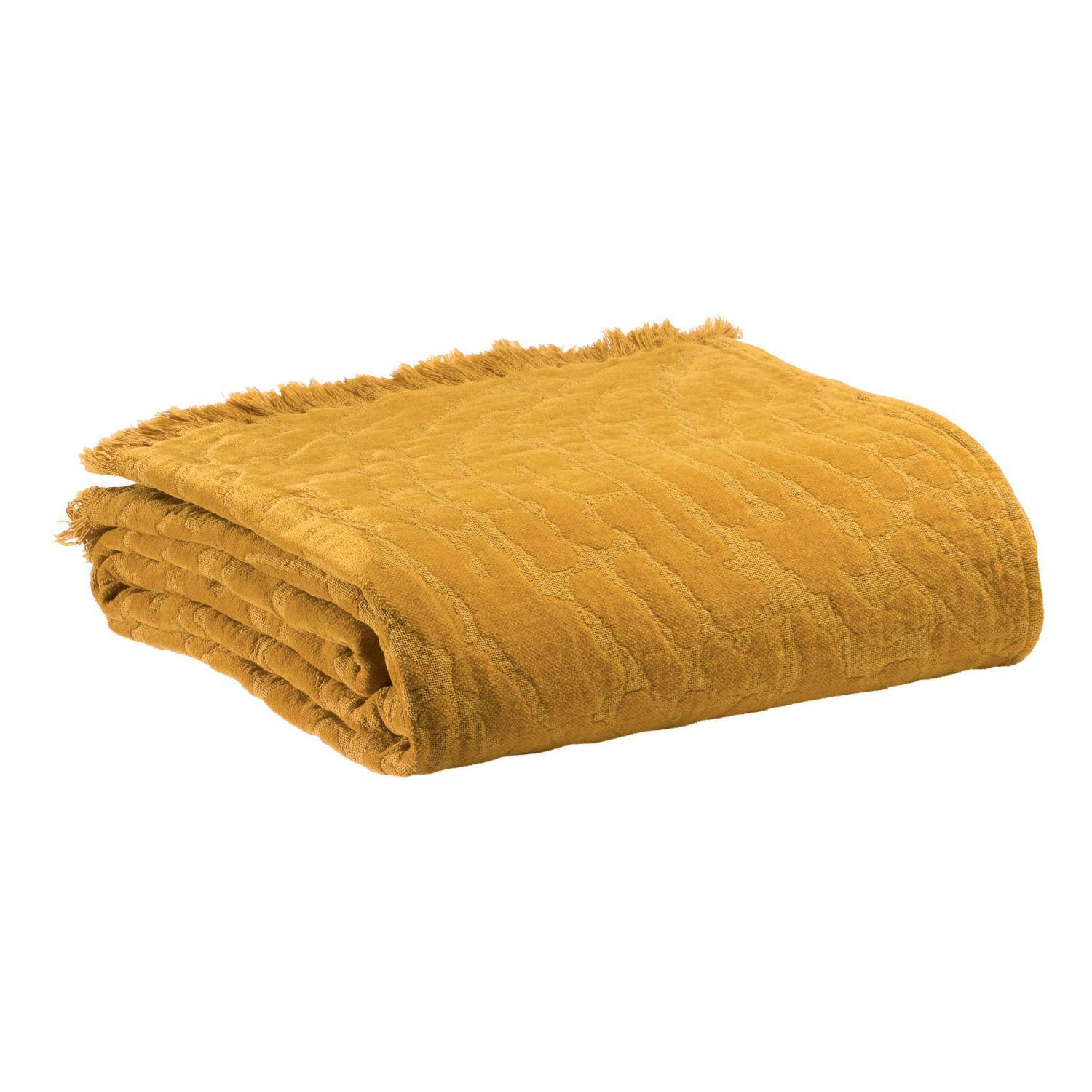 INES - Jeté Inès en coton bronze 240 x 260