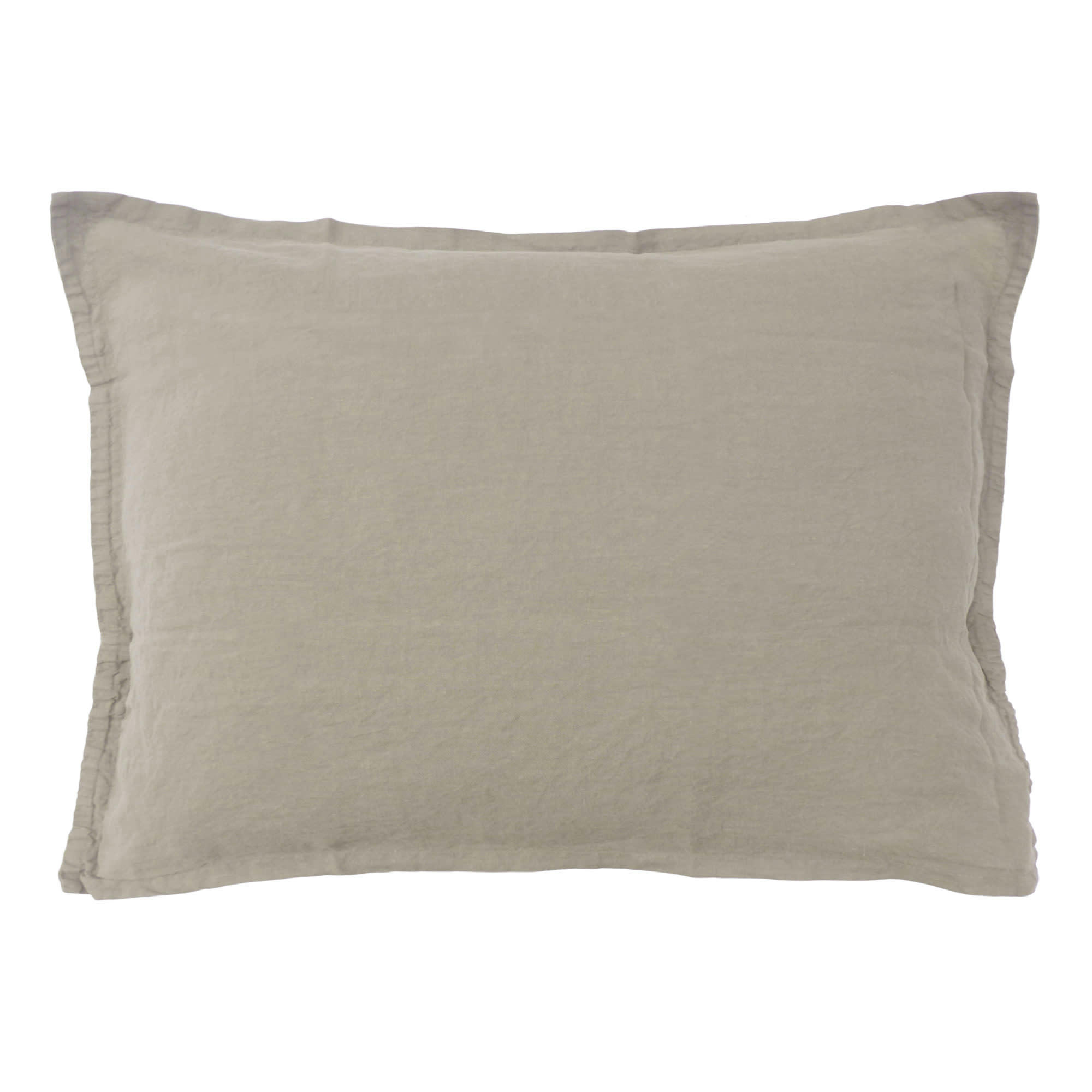 LIN LAVE - Set de 2 taies d’oreiller unies en lin lavé Naturel 50x70cm