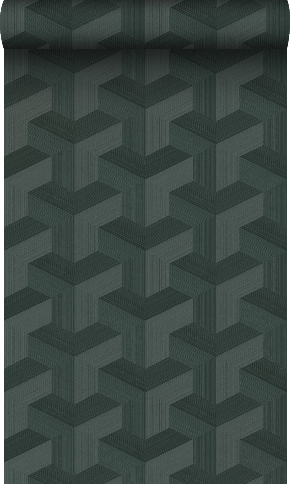 Origin Wallcoverings behang grafisch 3D motief donkergroen - 50 x 900 cm - 348004