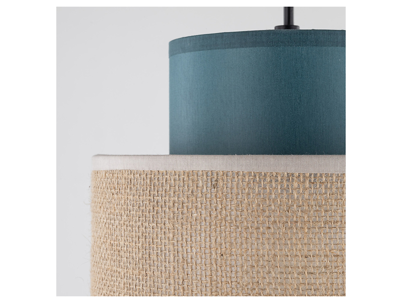 Lampa wisząca Duo Juta 160 cm tkaninowa beżowo-niebieska