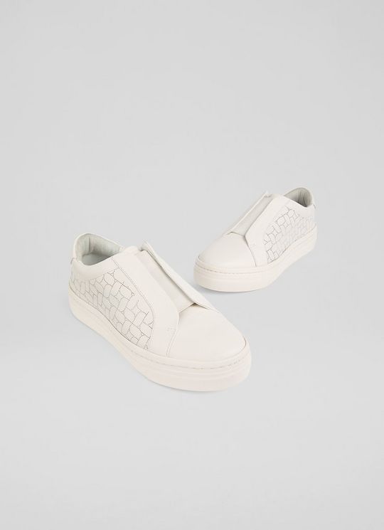 Joy Neutral Leather Oloid Trainers