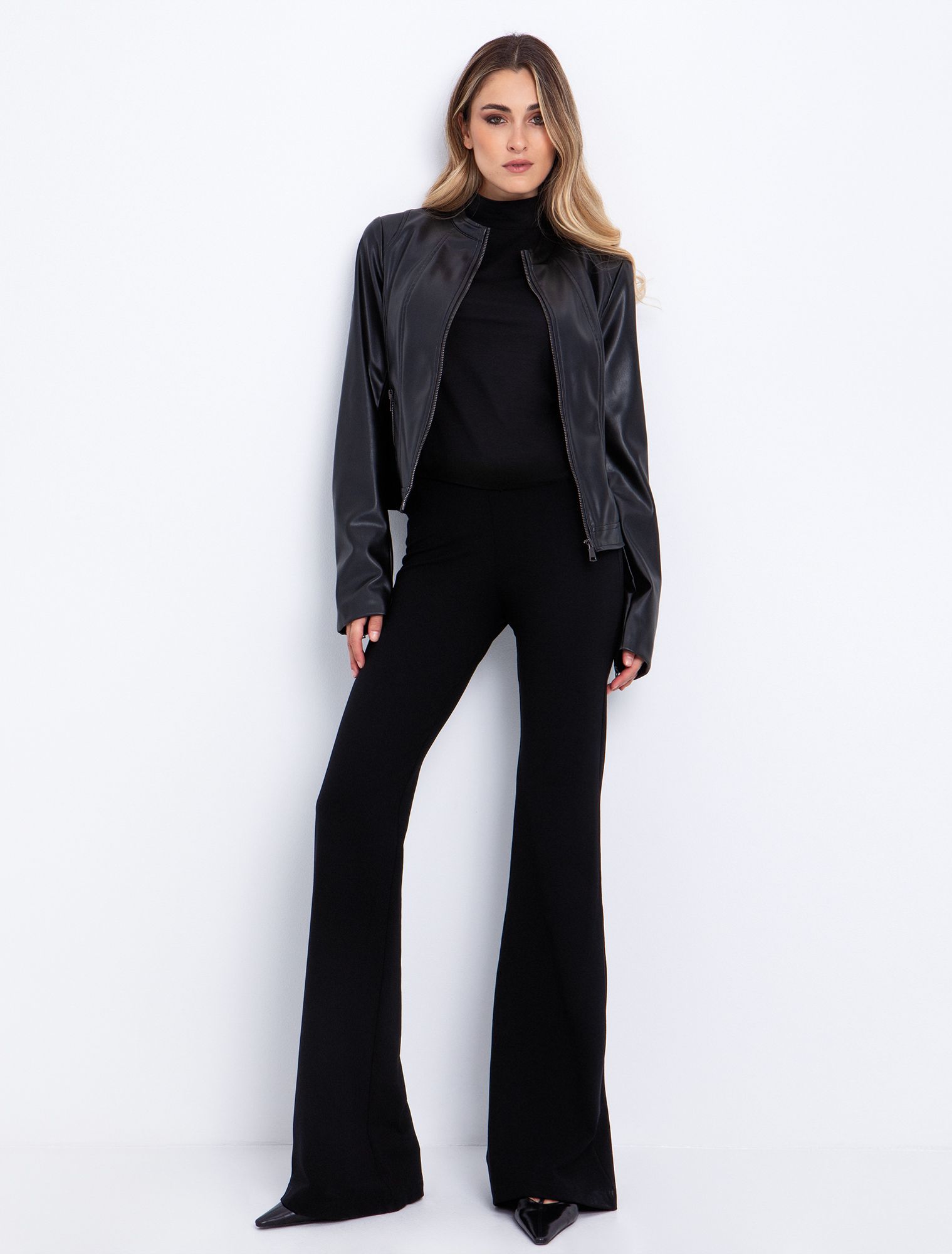 Δερματίνη jacket με φερμουάρ