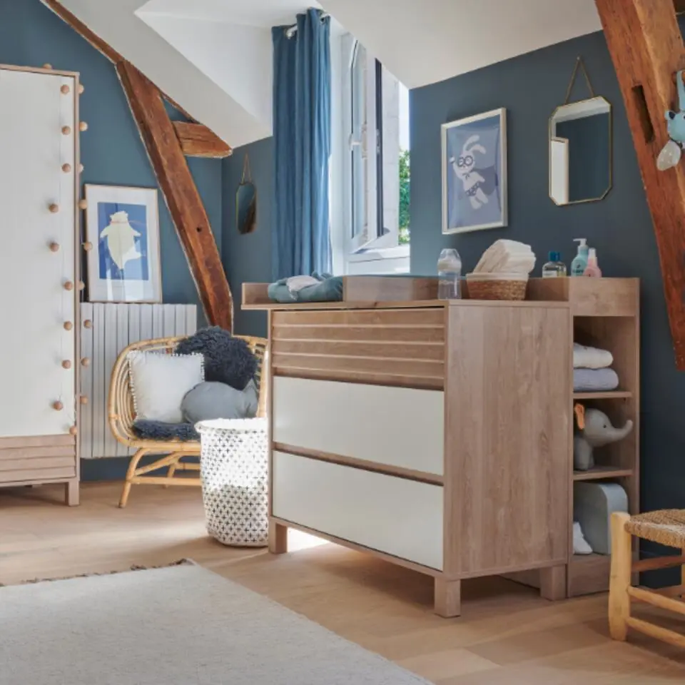 Kleine boekenkast Achil - 30 x 32 x 93 cm - Blonde Oak-design