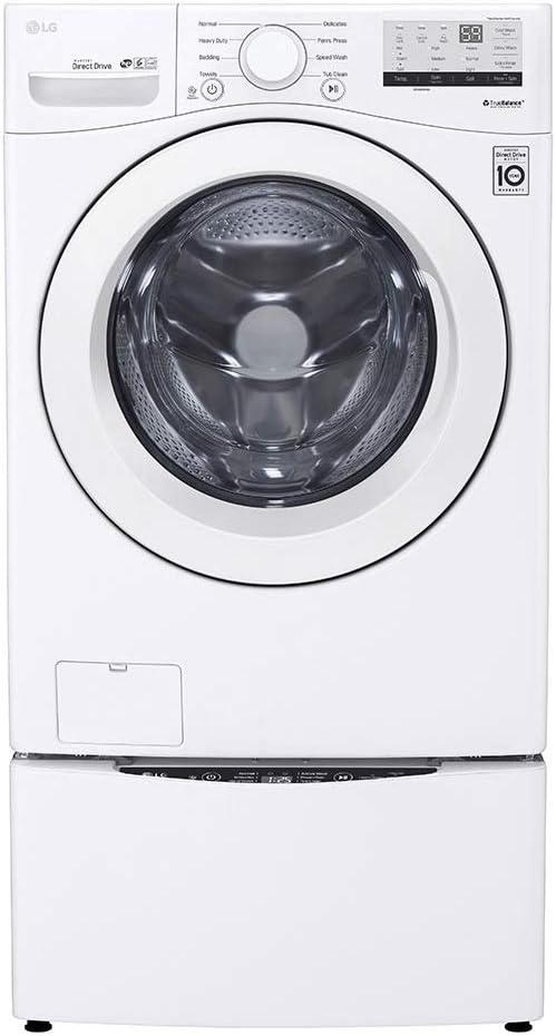 LG WM3400CW 4.5cuft Front-Load Washer – High-Efficiency, LoDecibel™ Quiet Operation, 6Motion™ Technology, White