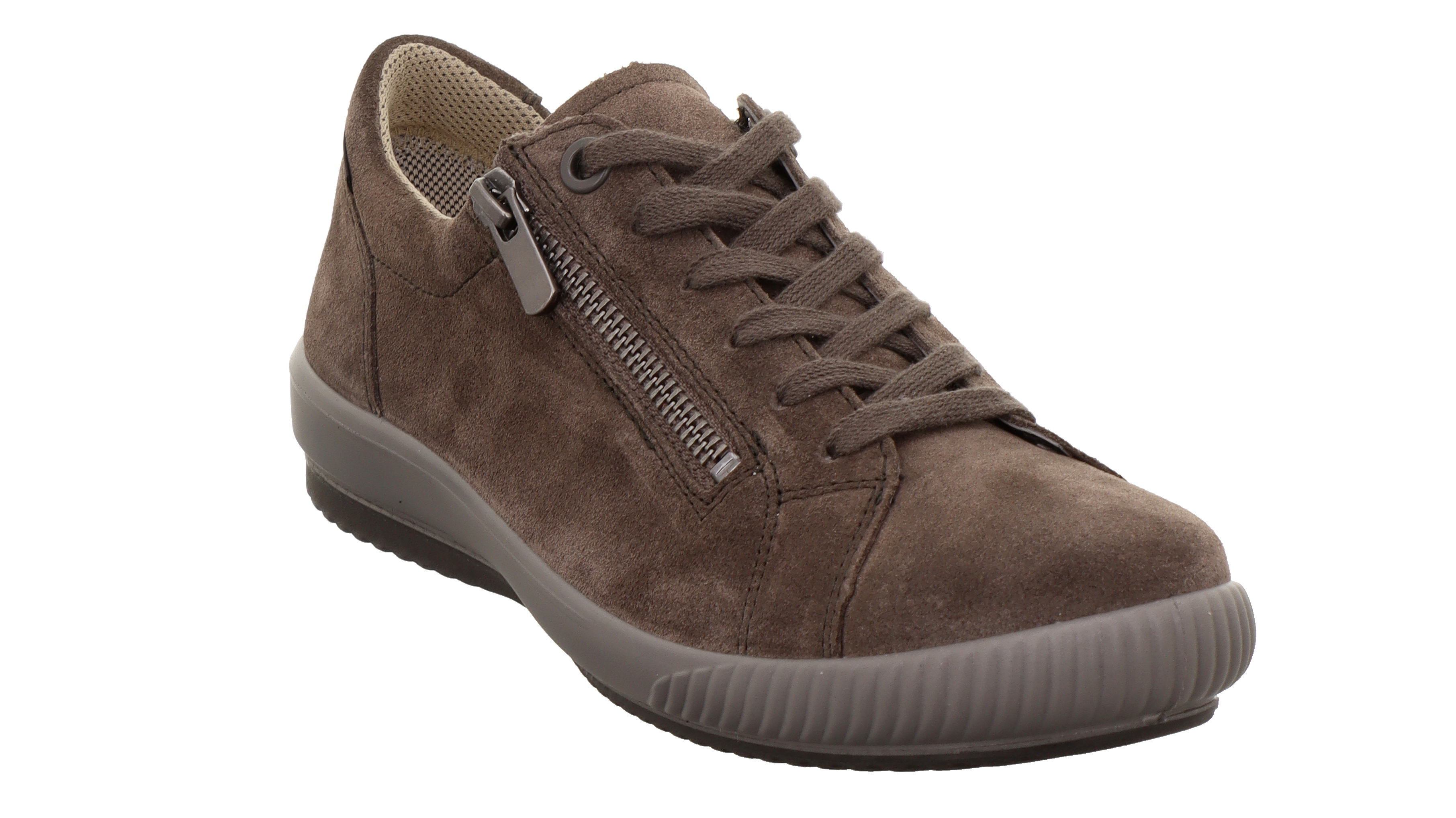 TANARO 5.0 SNEAKER LOW ZIPPER VELOURSLEDER GRAU-BRAUN