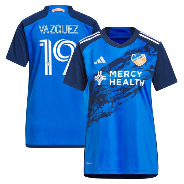 Brandon Vazquez FC Cincinnati adidas Women's 2024 River Kit Replica Jersey - Blue
