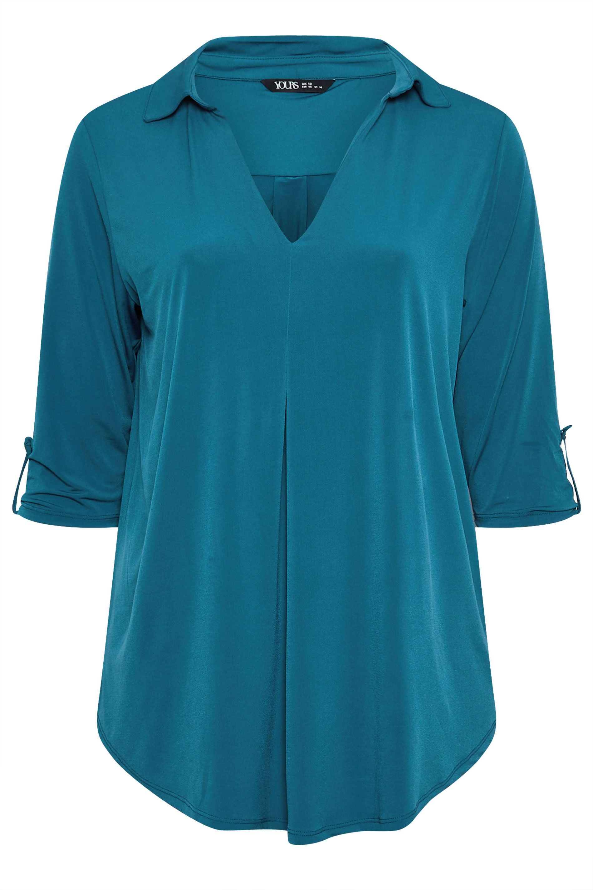 Yours Collared Pleat Front Swing Top