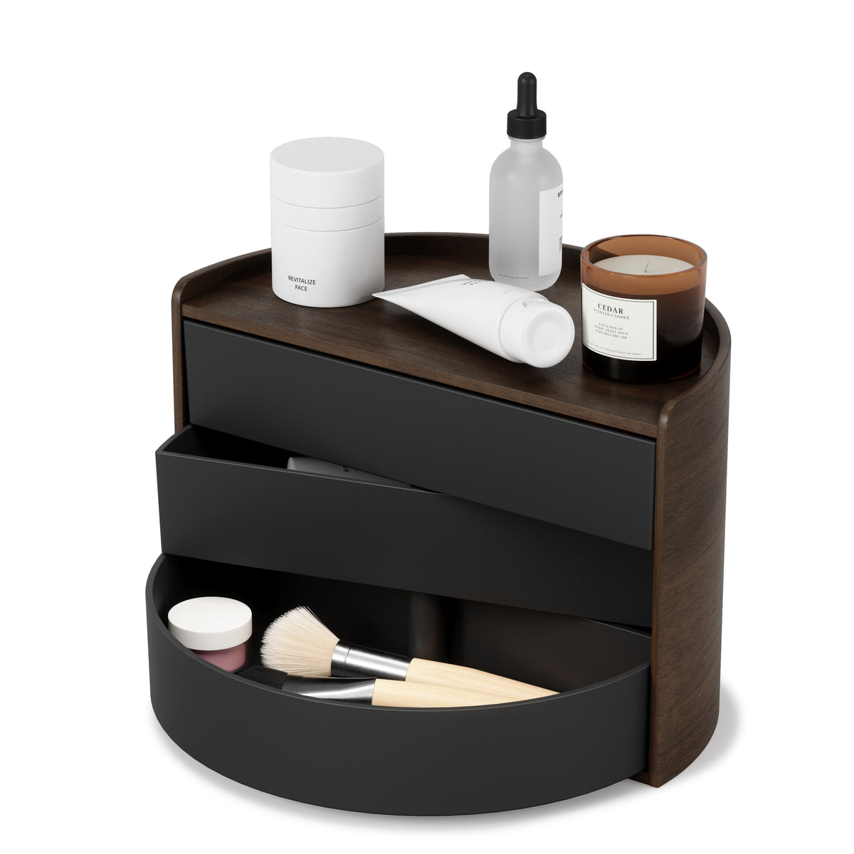 Umbra sieradendoos Moona - 27 x 15 x 18 - Zwart/donkerbruin