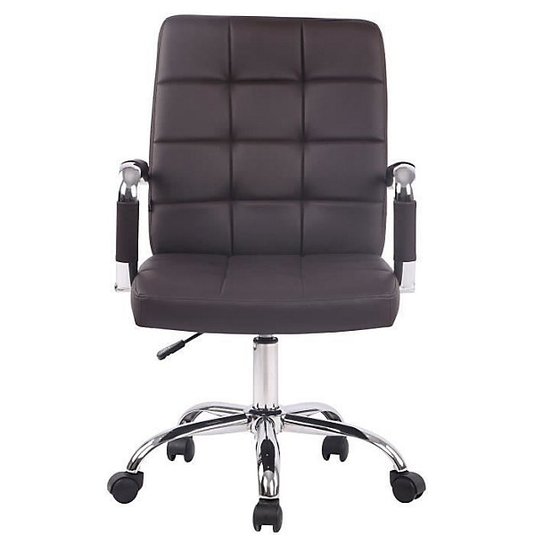 Chaise de bureau Deli Pro CLP similicuir marron réglable