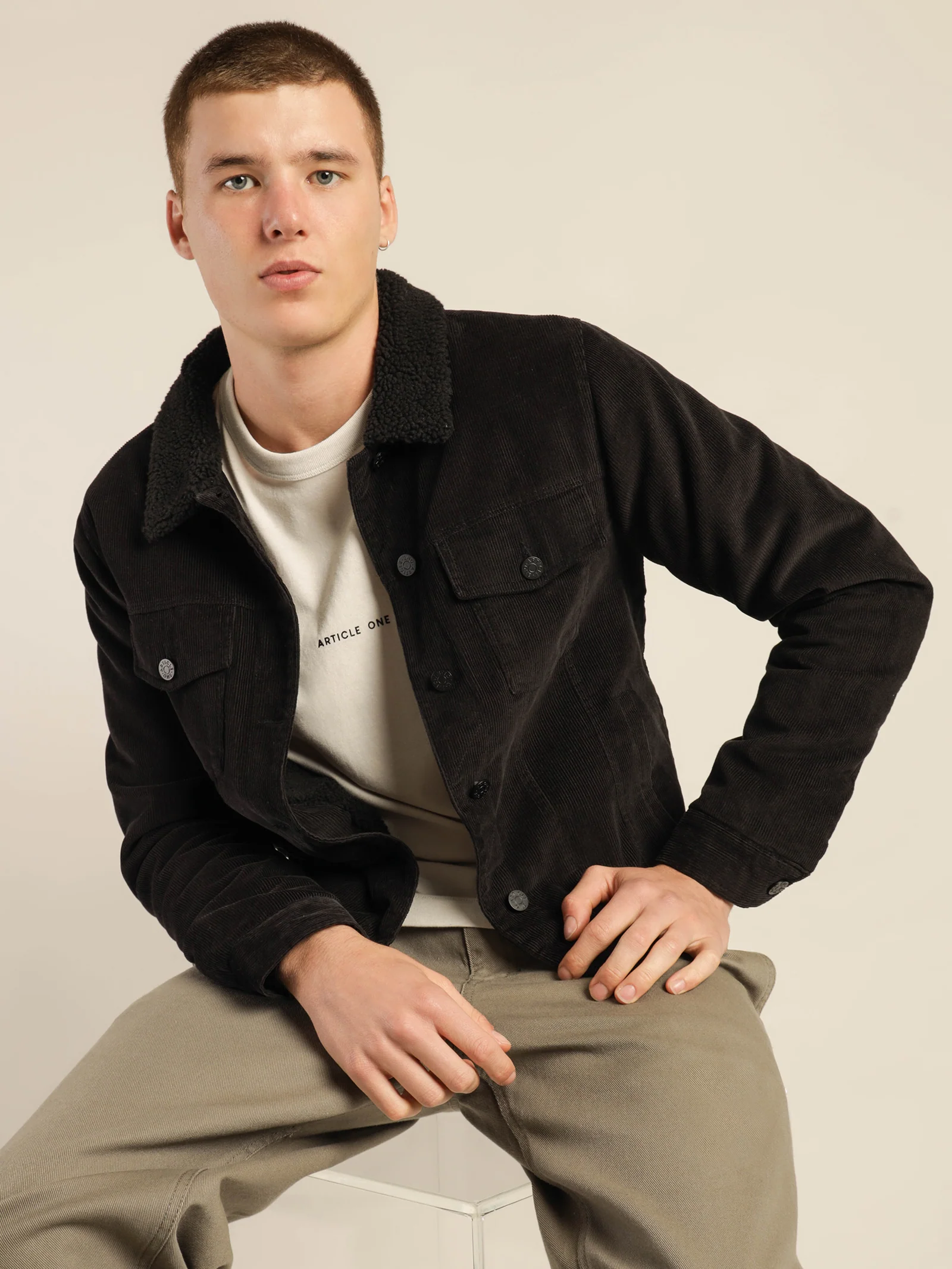 Rehan Cord Sherpa Jacket